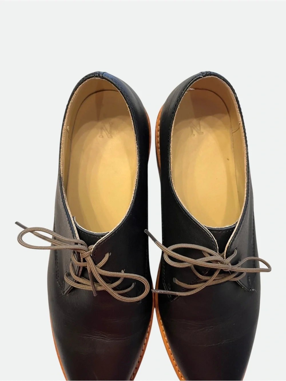 NISOLO James Oxford Black Leather Lace Up Shoes Women’s Size 7.5